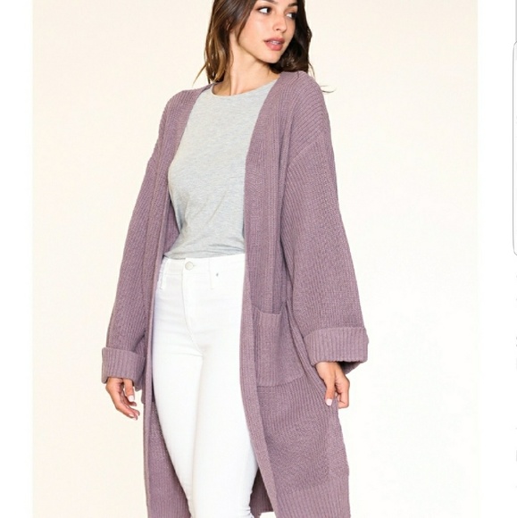 FLASH SALE! HP Mauve Long Cardigan - Picture 3 of 5