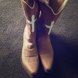 Ladies Cognac Cross Cowgirl Boots L5121