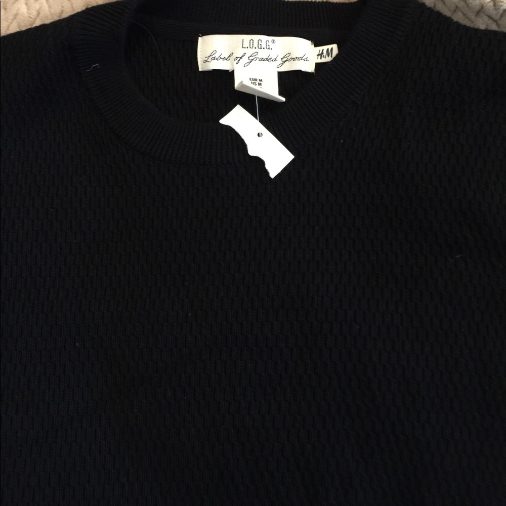 HM Black Crew neck sweater Medium