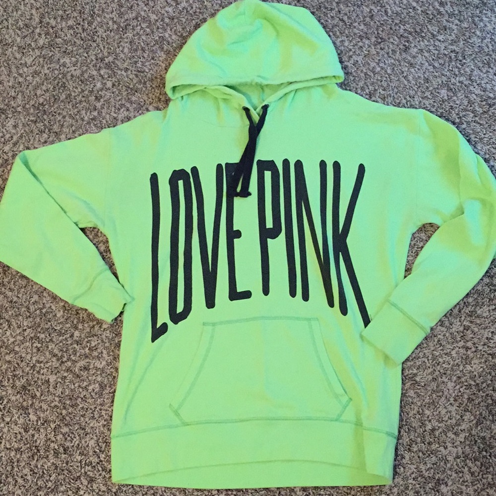 VS “Love Pink” light green hoodie