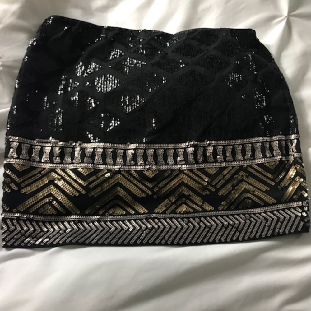 Sequin express mini skirt