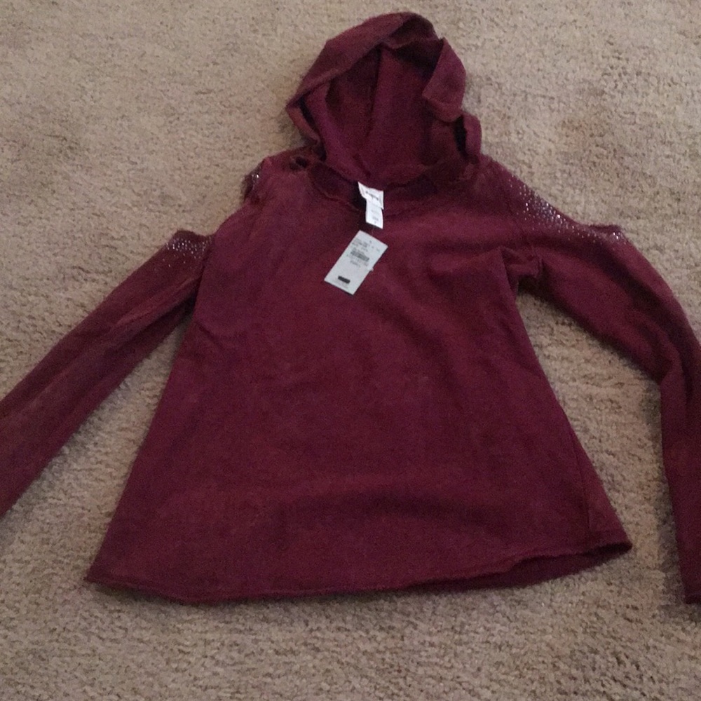 NWT women's Buckle Rhinestone Hoodie