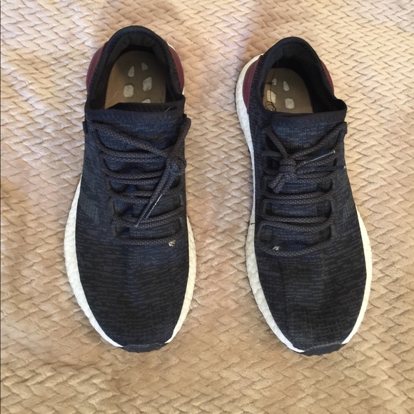 Adidas PureBoost Black Burgundy UltraBoost - Picture 2 of 4