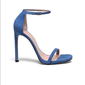 Stuart Weitzman Miramar Suede Blue Nudist heels