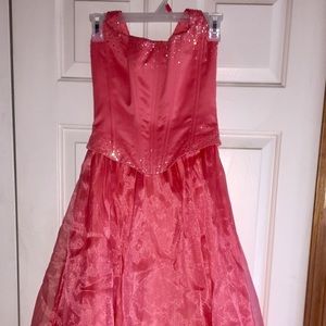 Coral Colored, Corseted Gown. Small