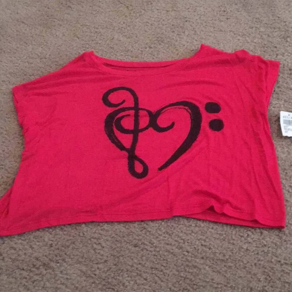 NWT Women's Music Note Crop Top