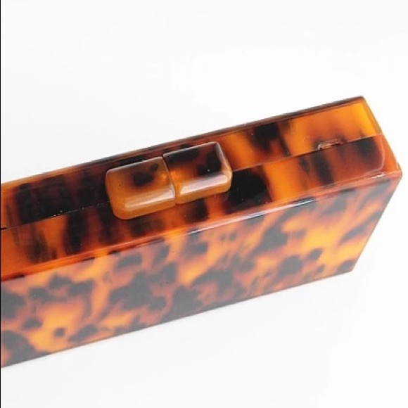 NEW!! Tortoise Shell “Stassi” Box Clutch - Picture 4 of 8