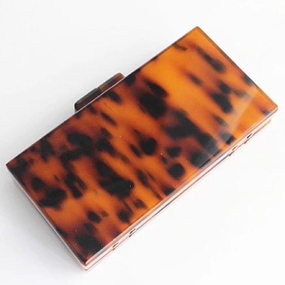 NEW!! Tortoise Shell “Stassi” Box Clutch - Picture 3 of 8