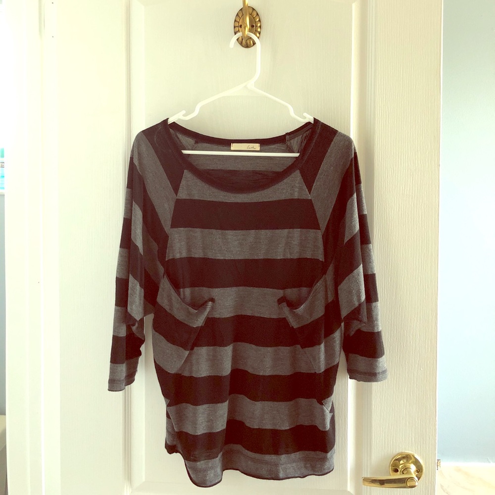 Size Small, Lush, 3/4 sleeve striped dolman shirt