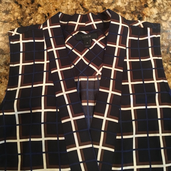 For @_jen J. CREW silk- twill blouse in windowpane - Picture 5 of 7
