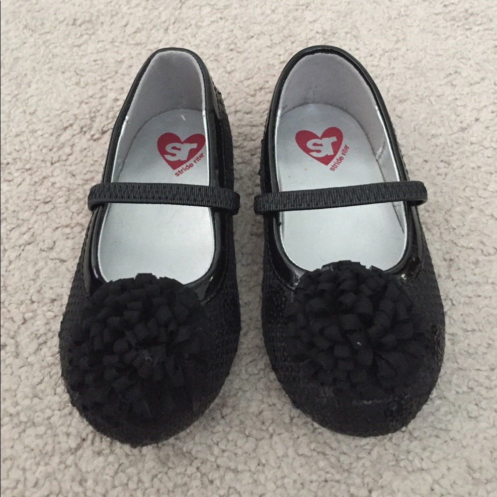 Black Sequin stride rite  Mary Janes