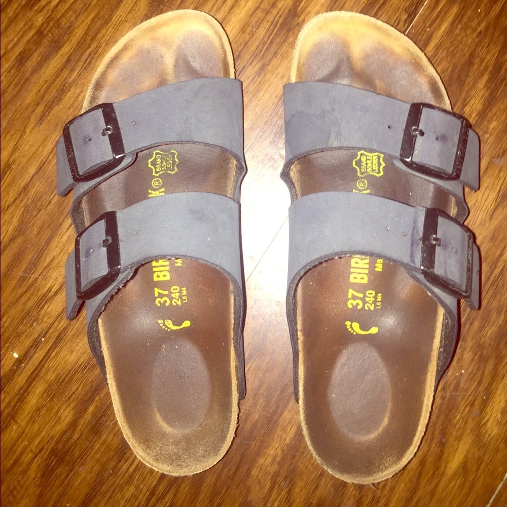 Arizona Leather Birkenstocks Navy Blue size 37