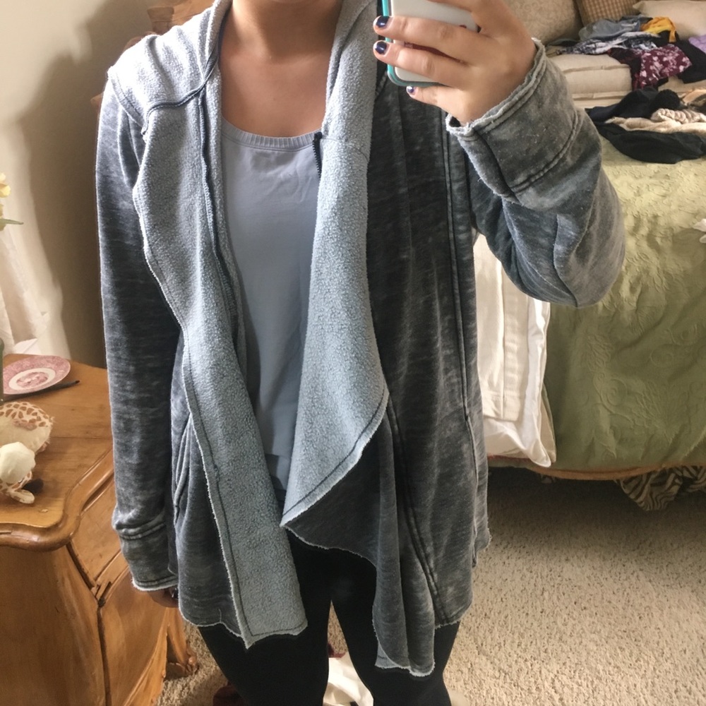 blanc noir zip up washed hoodie