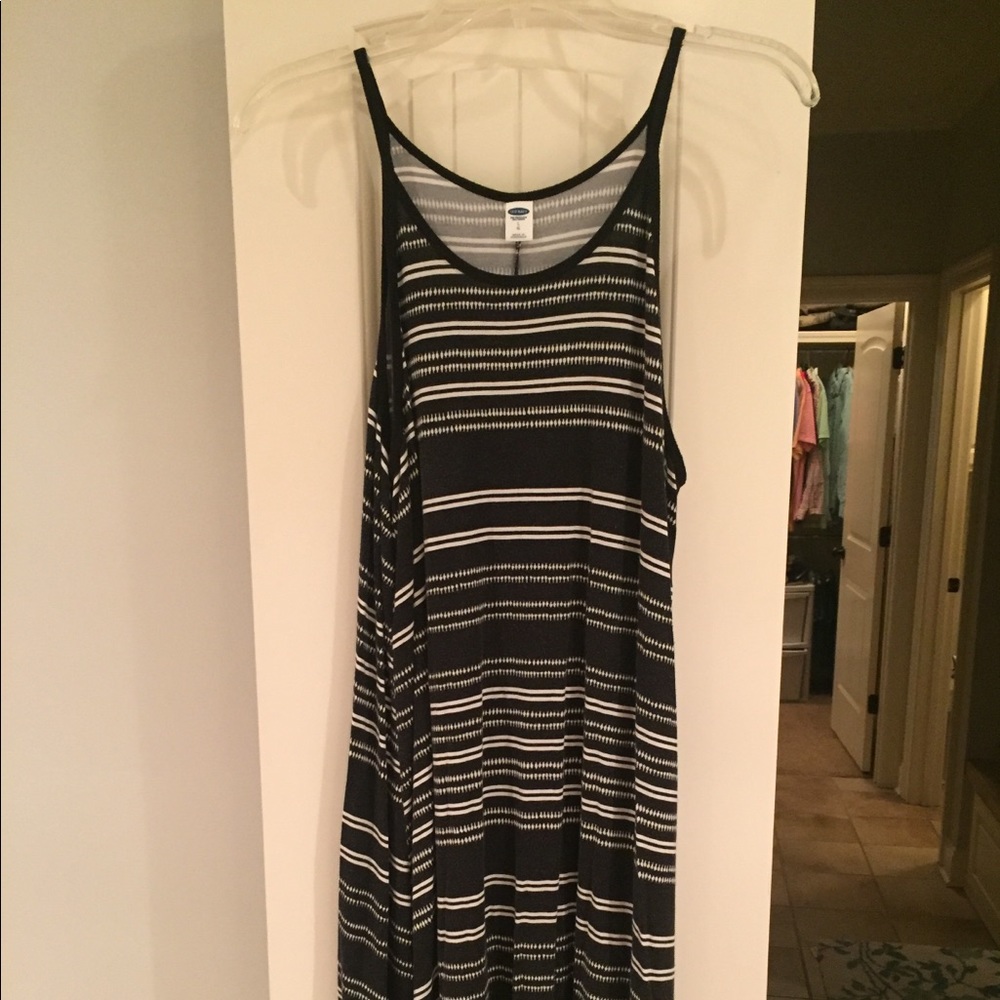 Black / white cotton tank dress
