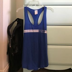 Royal blue VS PINK Razorback tank top