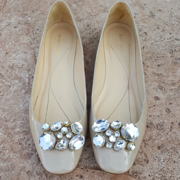 kate spade Shoes - kate spade Jeweled Tan Ballet Flats 11 RARE