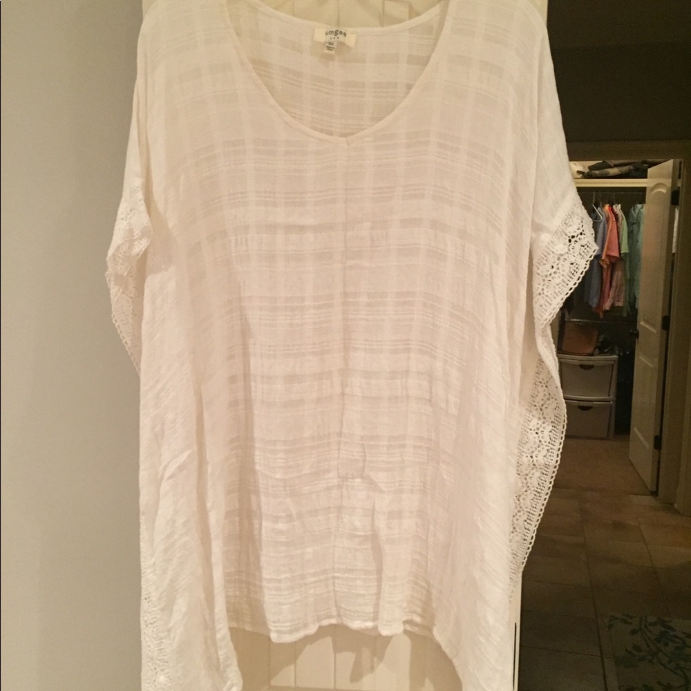 White linen style poncho