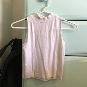 White turtleneck crop top
