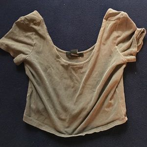 Acid washed grey crop top