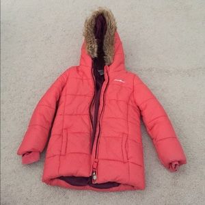 Coral Eddie Bauer puffer jacket size 4T