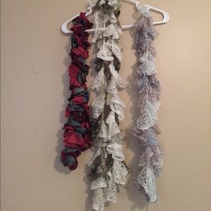 Set of three handmade scarves