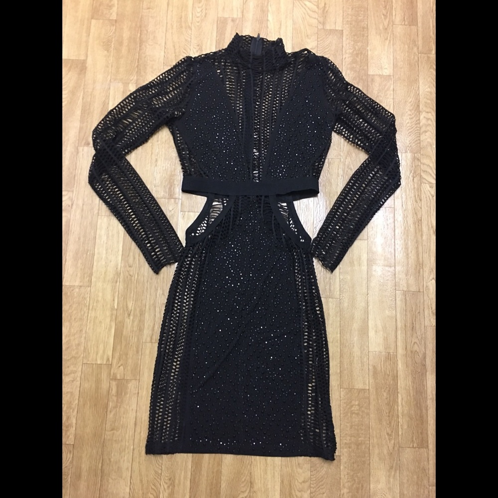 Black embellished dress