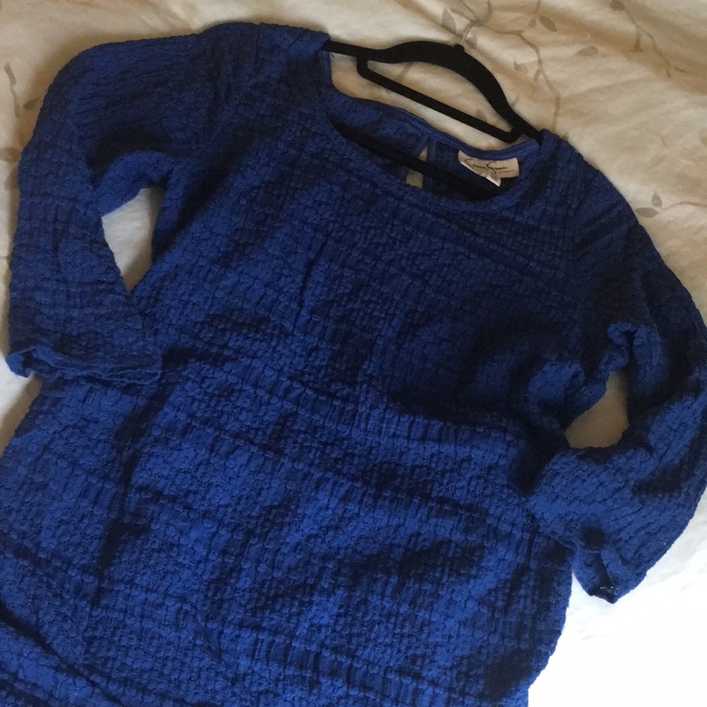 Jessica Simpson lace maternity top, royal blue, M