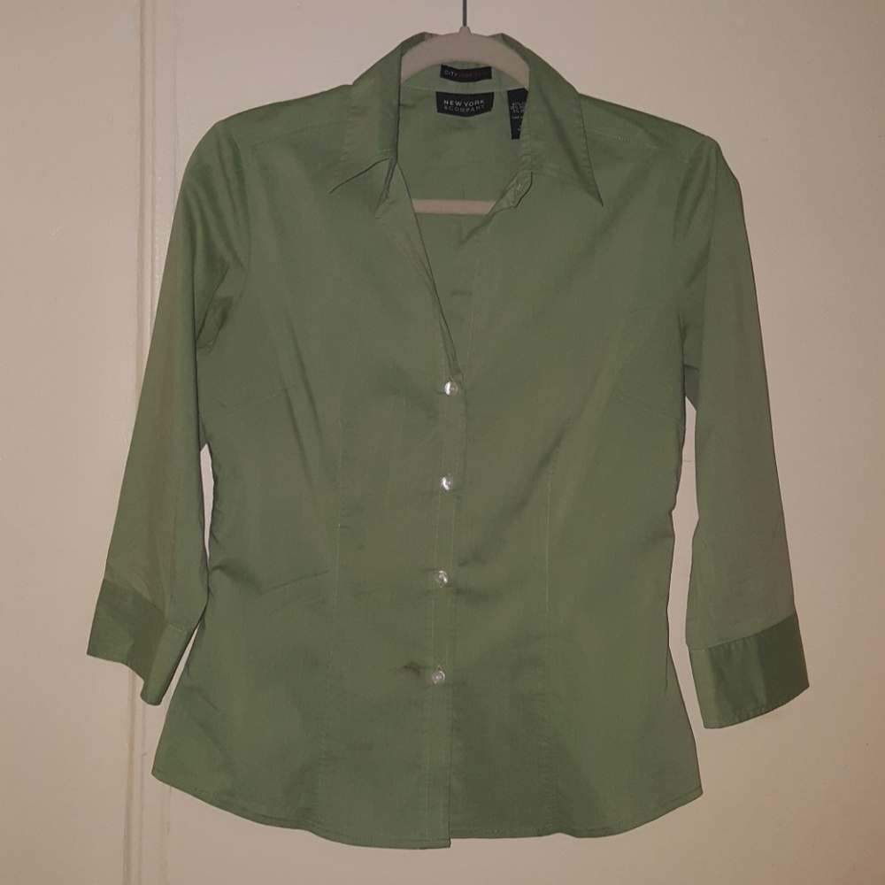 Womens Green Button Down Shirt