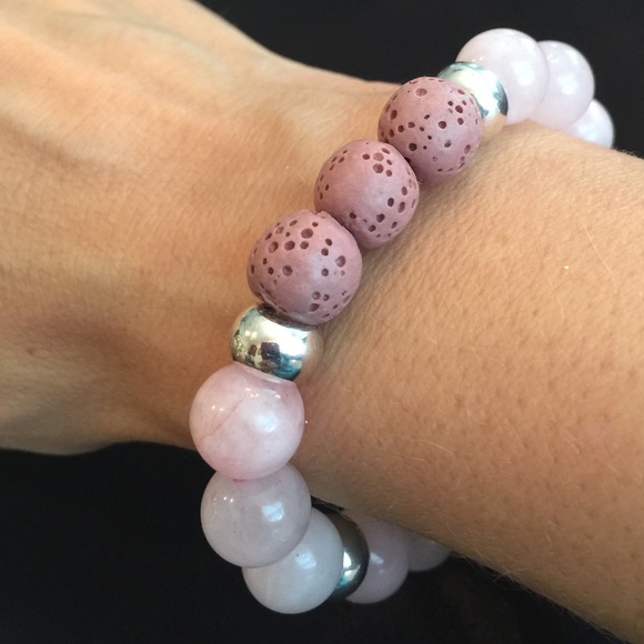 💗 Rose Quartz Tree of Life Yoga Diffuser Bracelet - Picture 7 of 8