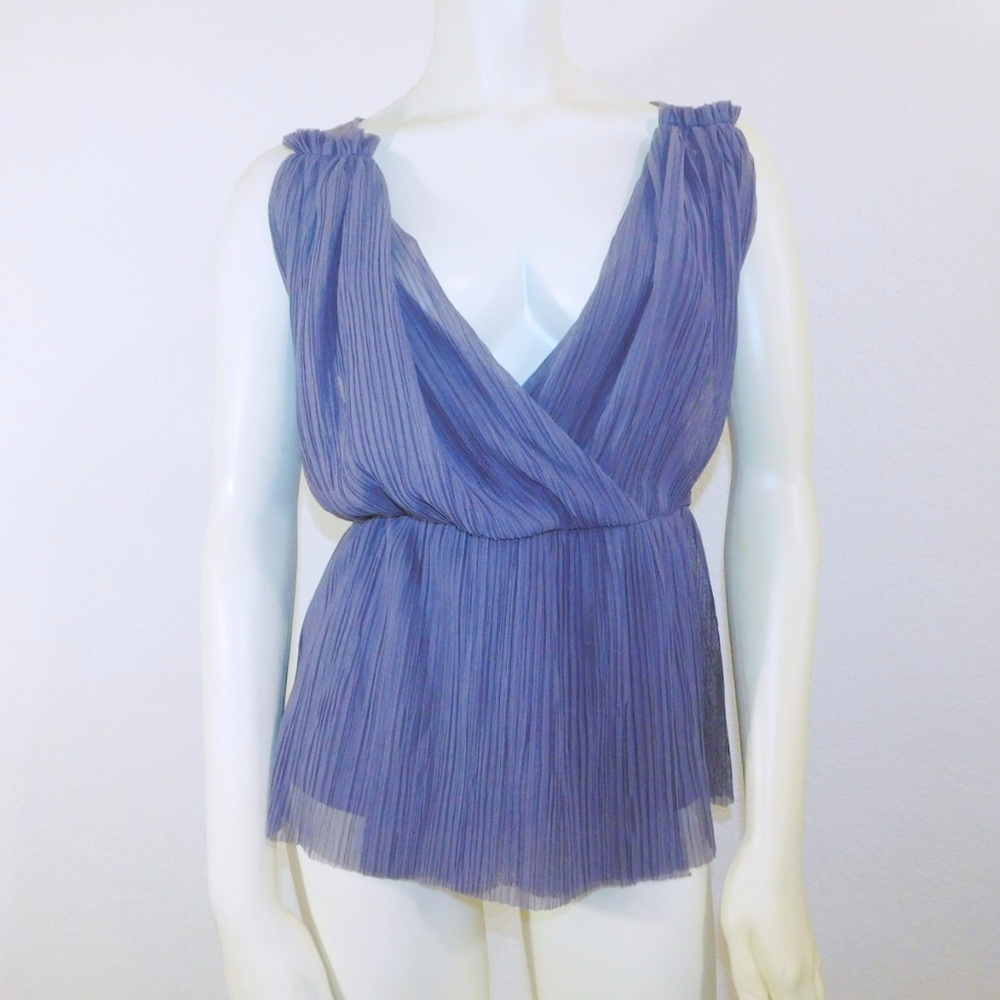 XS X-Small Delette Anthropologie Blue Top Pima Cot