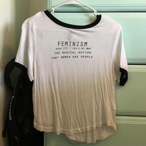 Semi cropped feminism t-shirt