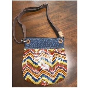 Fossil Key- Per Coated Canvas Multicolored Bag