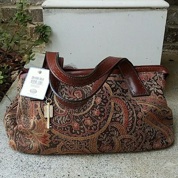 fossil tapestry bag
