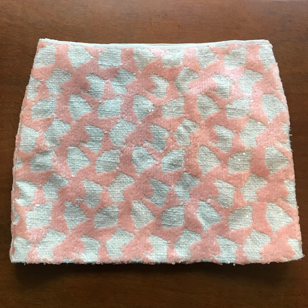 Banana Republic Pink Sparkle Print Sequin Skirt