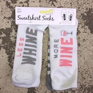 Less WHINE more WINE socks!