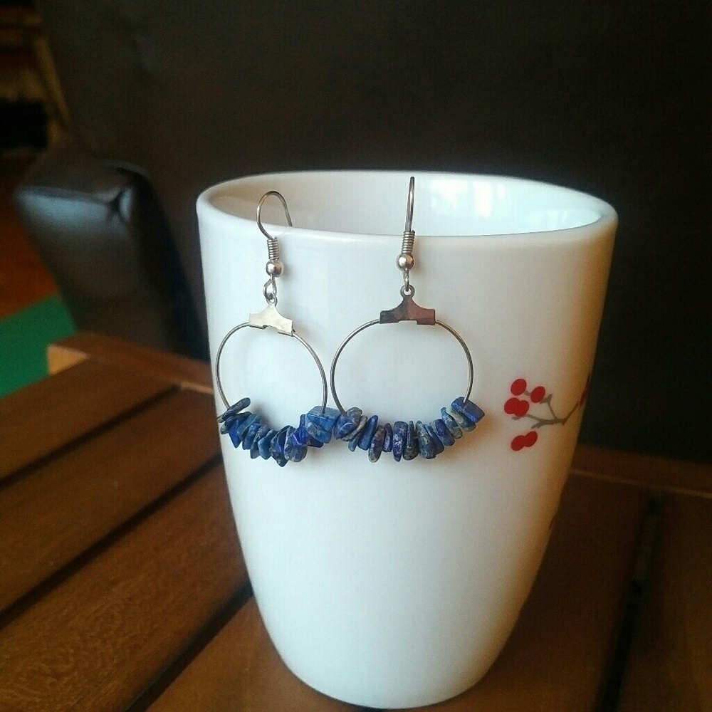 Blue stone earrings
