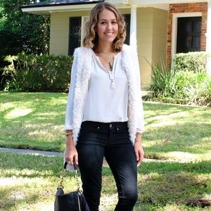 White Sherpa Faux Fur Vest