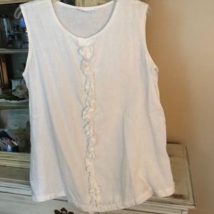 Bryn Walker sleeveless linen top.