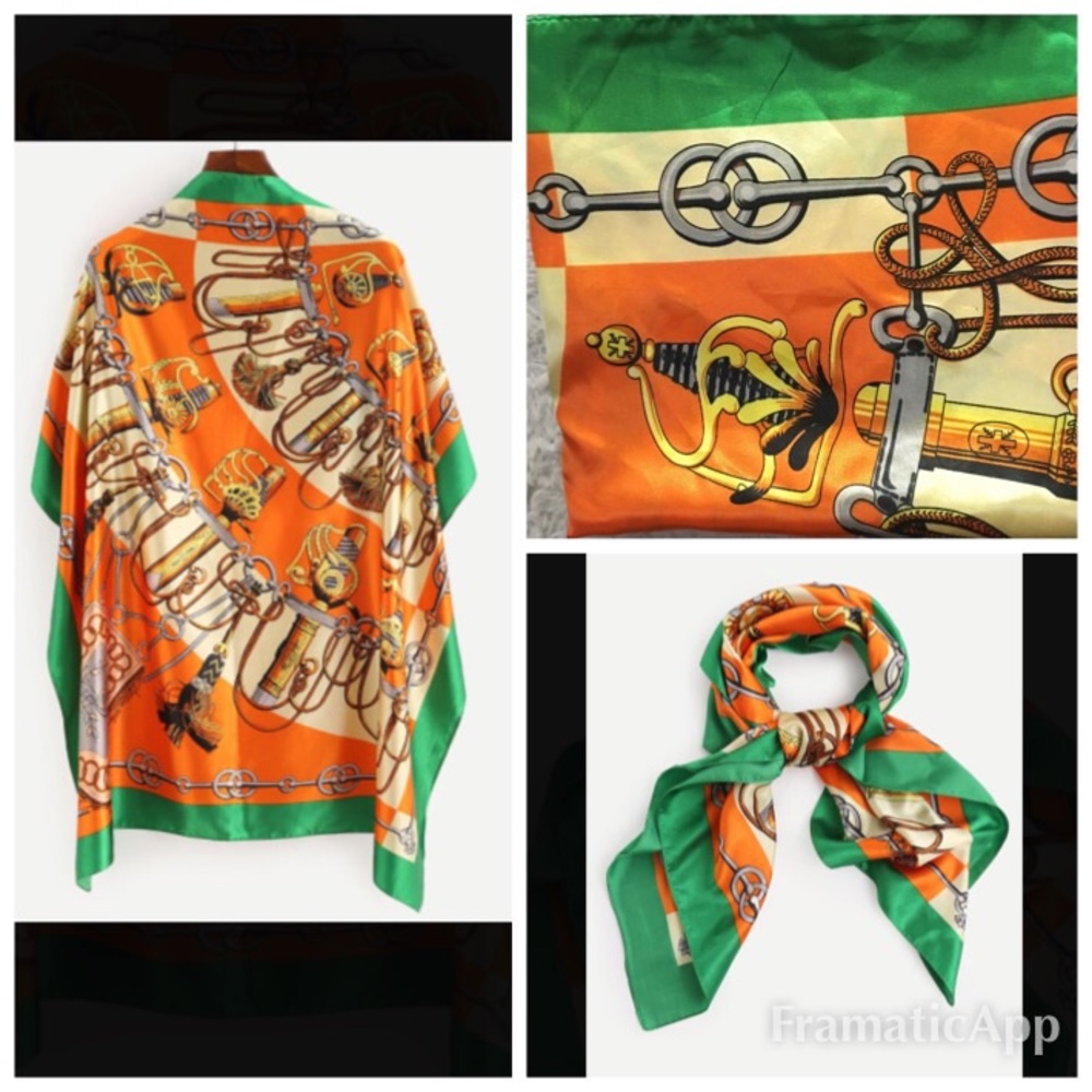 Beautiful Vintage Print Square Scarf