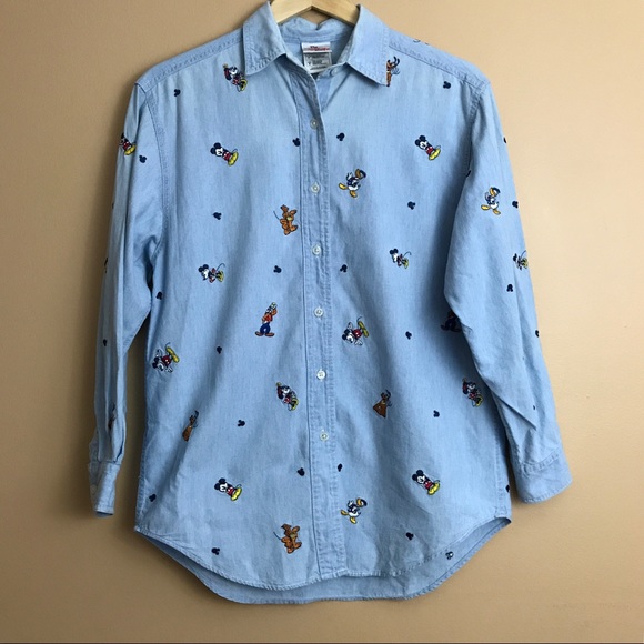 Disney Tops - VTG The Disney Store Mikey Mouse Chambray Shirt