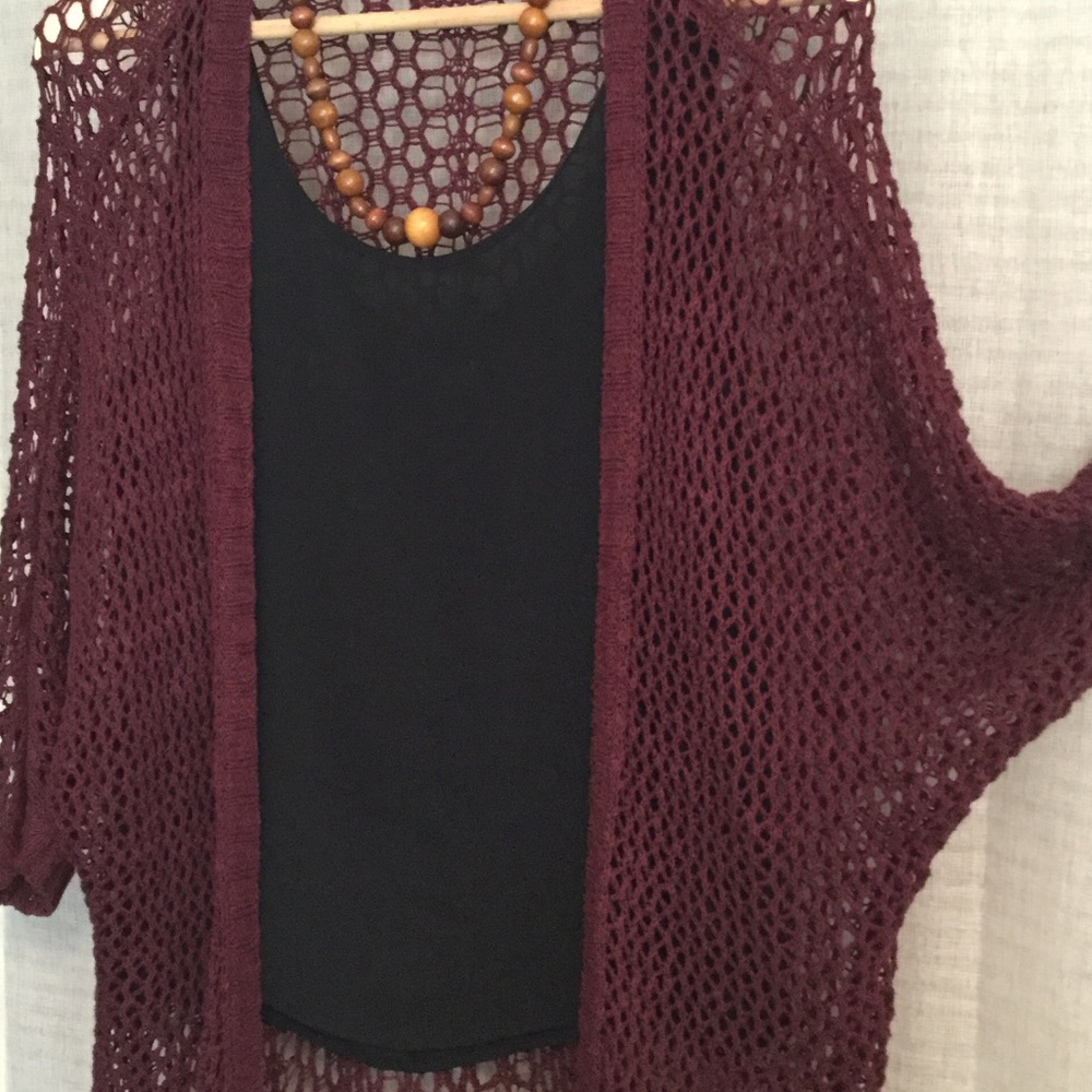 Maroon Woven Cover-Up