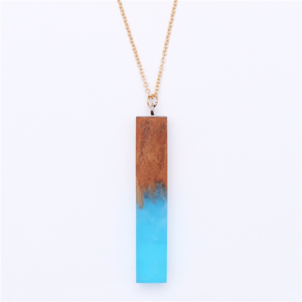 NEW Handmade Wood Resin Pendant Necklace - Picture 1 of 3