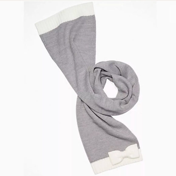 ♠️ NEW $88 KATE SPADE GREY BOW KNIT SCARF - Picture 4 of 4