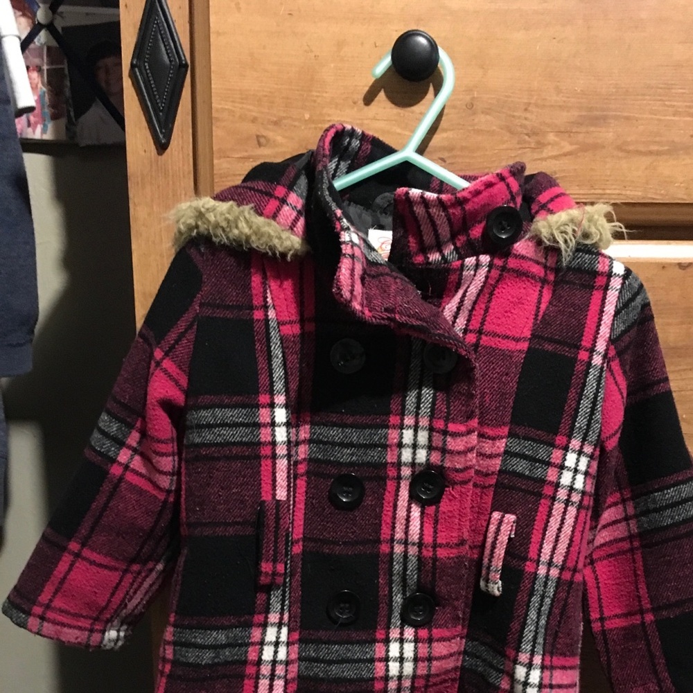Toddler plaid pea coat