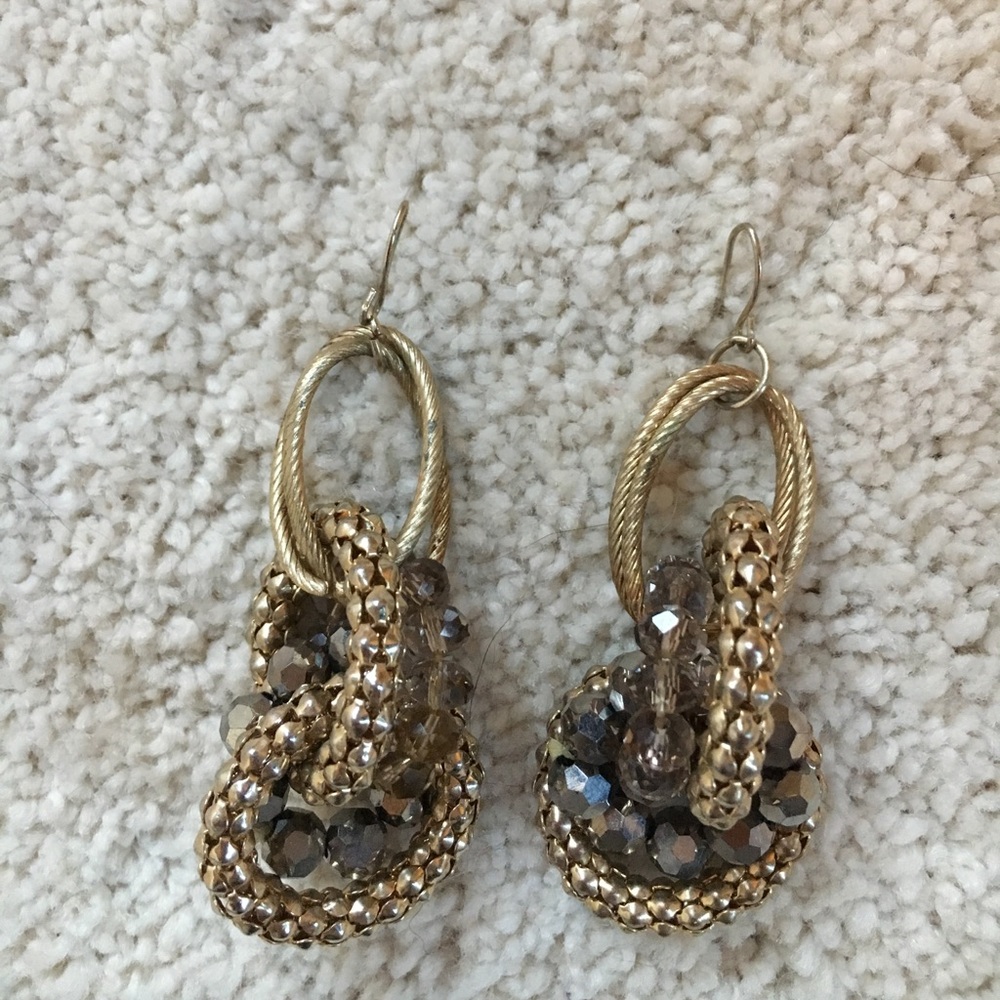 Gold Interlocking Hoop Earrings