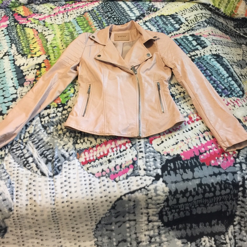 Faux leather moto jacket