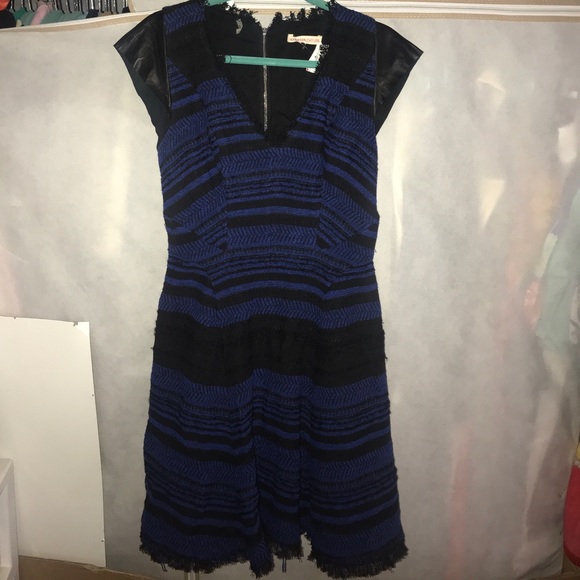 Rebecca Taylor leather shoulder tweed dress - Picture 2 of 5