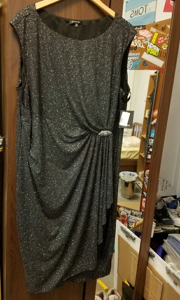 Marina Glitter Jersey Midi Dress (Plus Size)