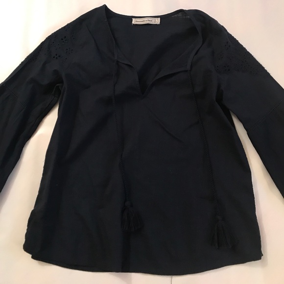 Abercrombie & fitch navy long sleeve top - Picture 1 of 7