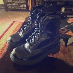 black combat boots